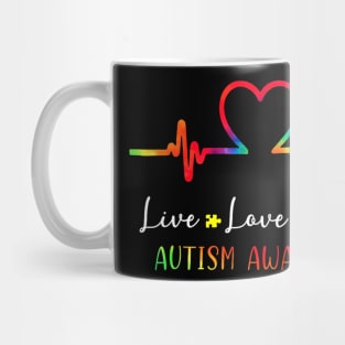 Autism Awareness Men Women Kids Live Love Accept Mug